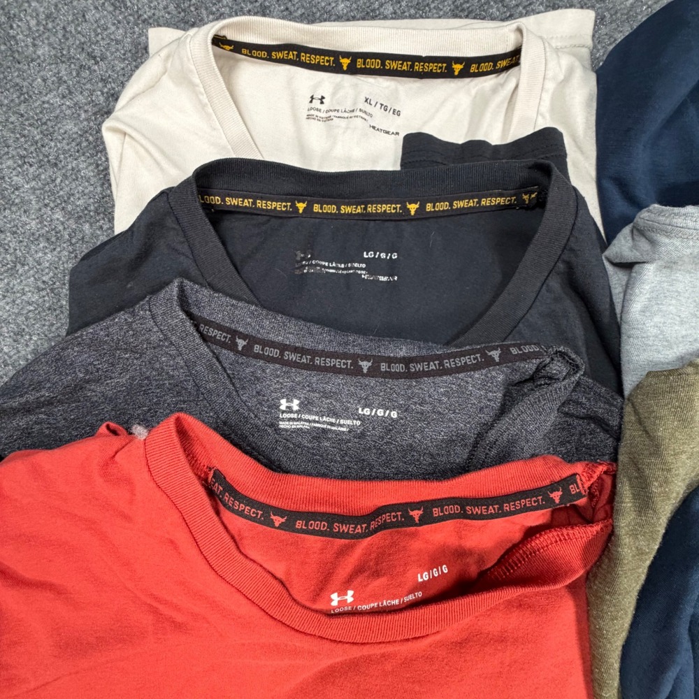 Under Armour Project Rock Mens Bundle HeatGear Brahma Bull L XL 8pc Lot 673 - Picture 3 of 16